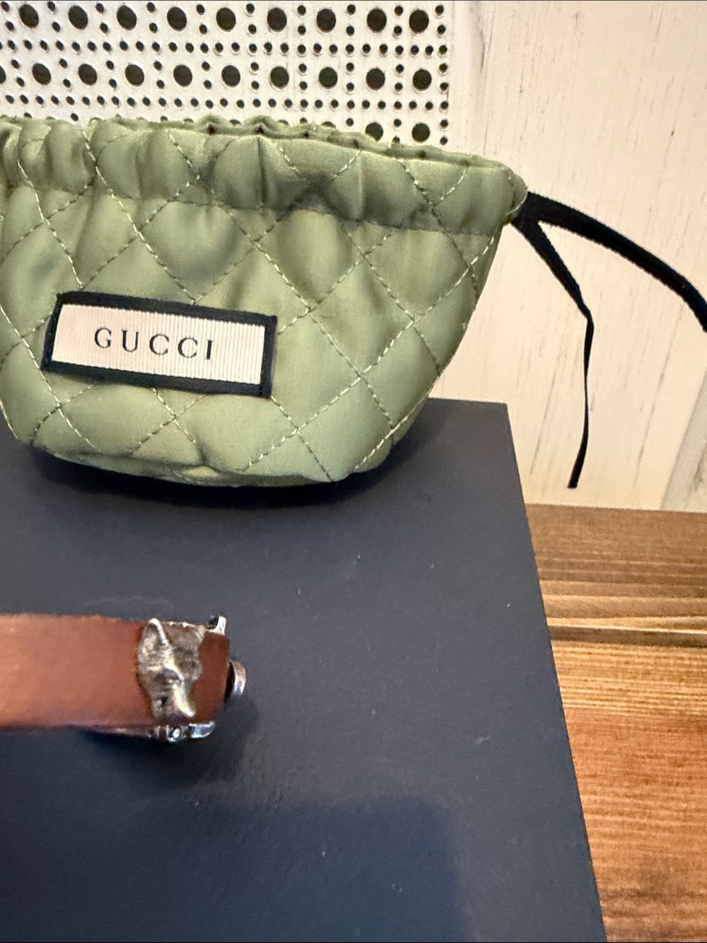 Gucci Anger Forest Wolf Brown Bracelet leather and sterling silver (16) - Picture 3 of 9